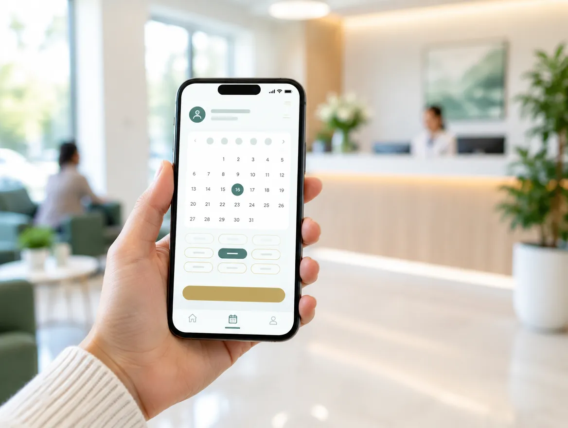 Illustration of a calendar booking interface on a mobile device